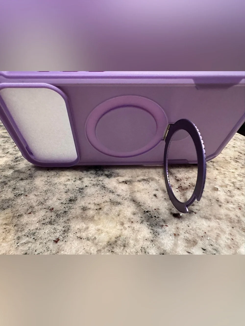 Purple Protective Magnetic Ring Phone Case iPhone 17 pro max
